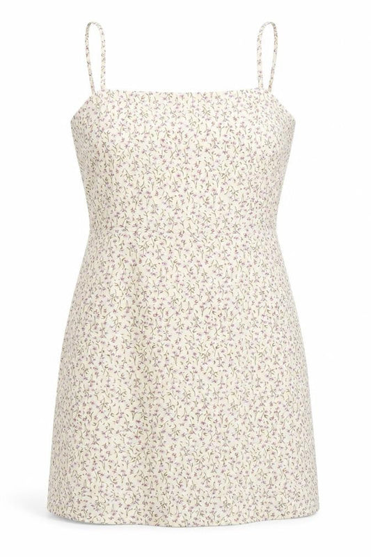 Nasty Gal Womens Beige Geometric Polyester Shift Size 6 Square Neck Zip