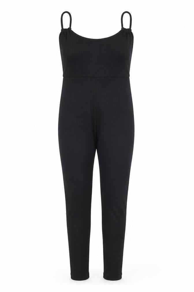 PRETTYLITTLETHING Womens Black Polyester Jumpsuit One-Piece Size 4XL L31 in Pullover