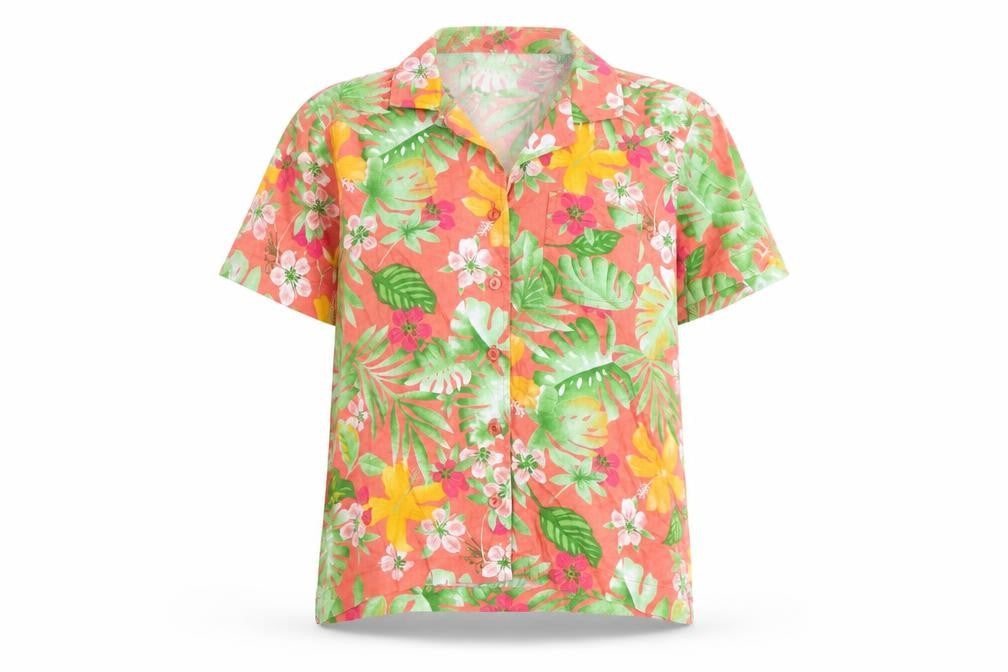 ERIKA Mens Multicoloured Floral Cotton Button-Up Size S Collared Button