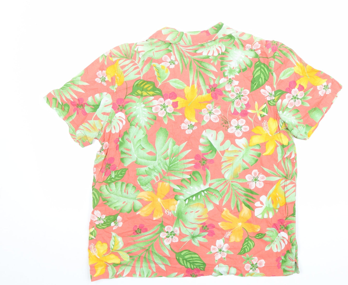 ERIKA Mens Multicoloured Floral Cotton Button-Up Size S Collared Button