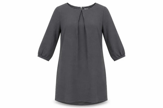 H&M Womens Grey Polyester A-Line Size 10 Round Neck Zip