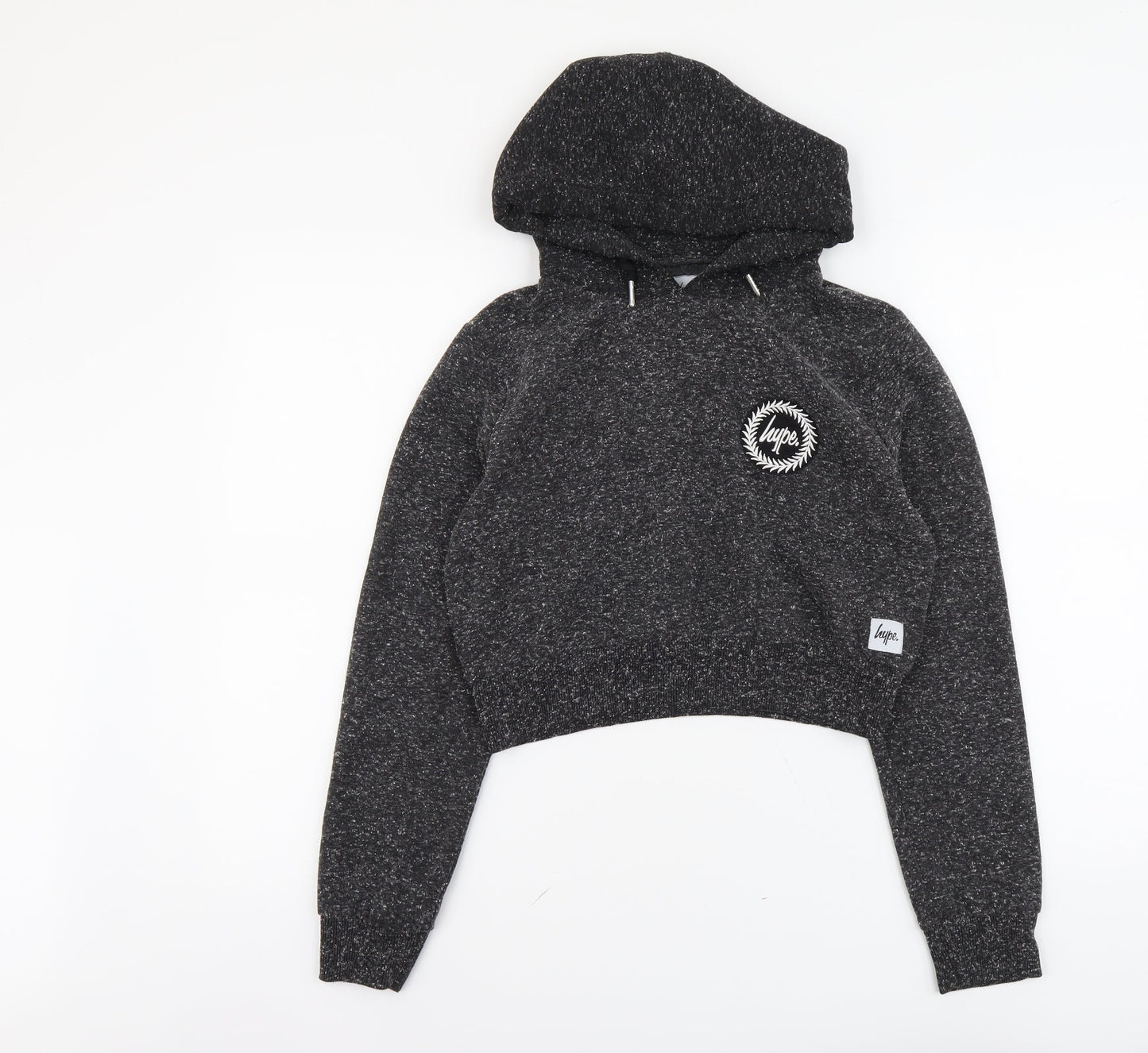 Hype Womens Grey Cotton Pullover Hoodie Size S Pullover