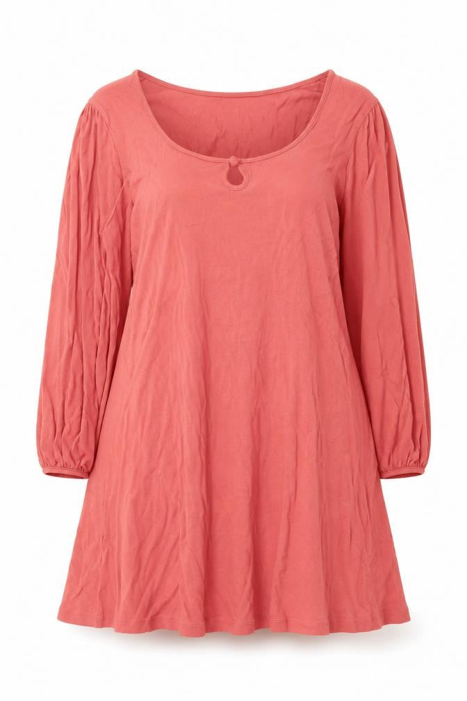 Marks & Spencer Womens Pink Viscose Basic T-Shirt Size 16 Scoop Neck