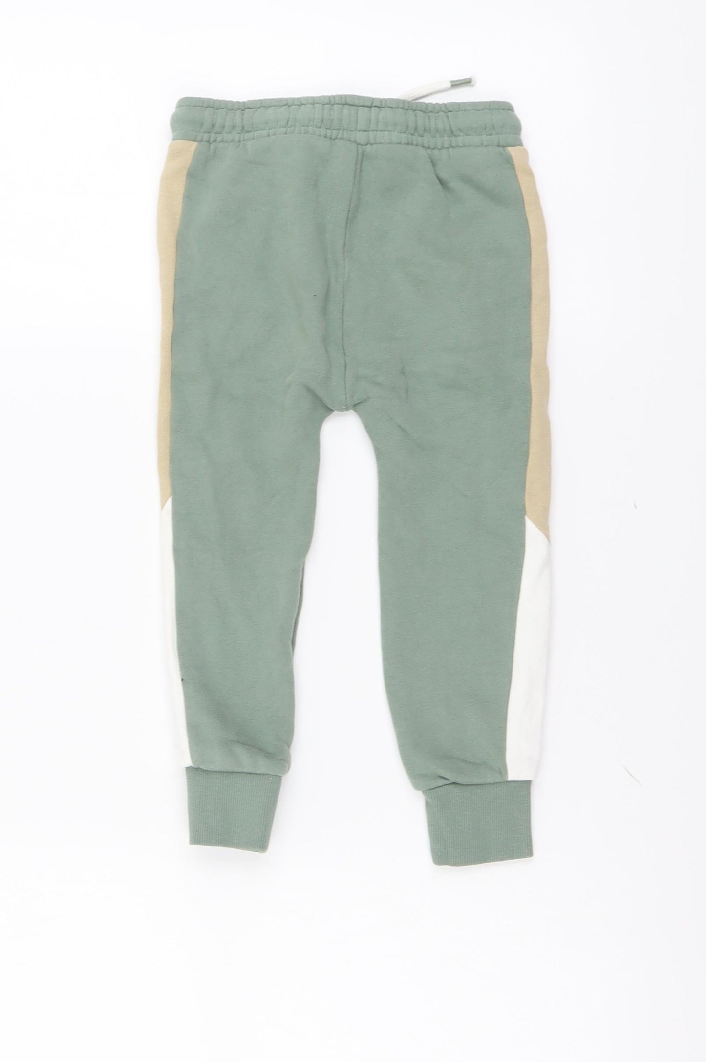 NEXT Boys Green Cotton Jogger Trousers Size 3-4 Years Regular Drawstring