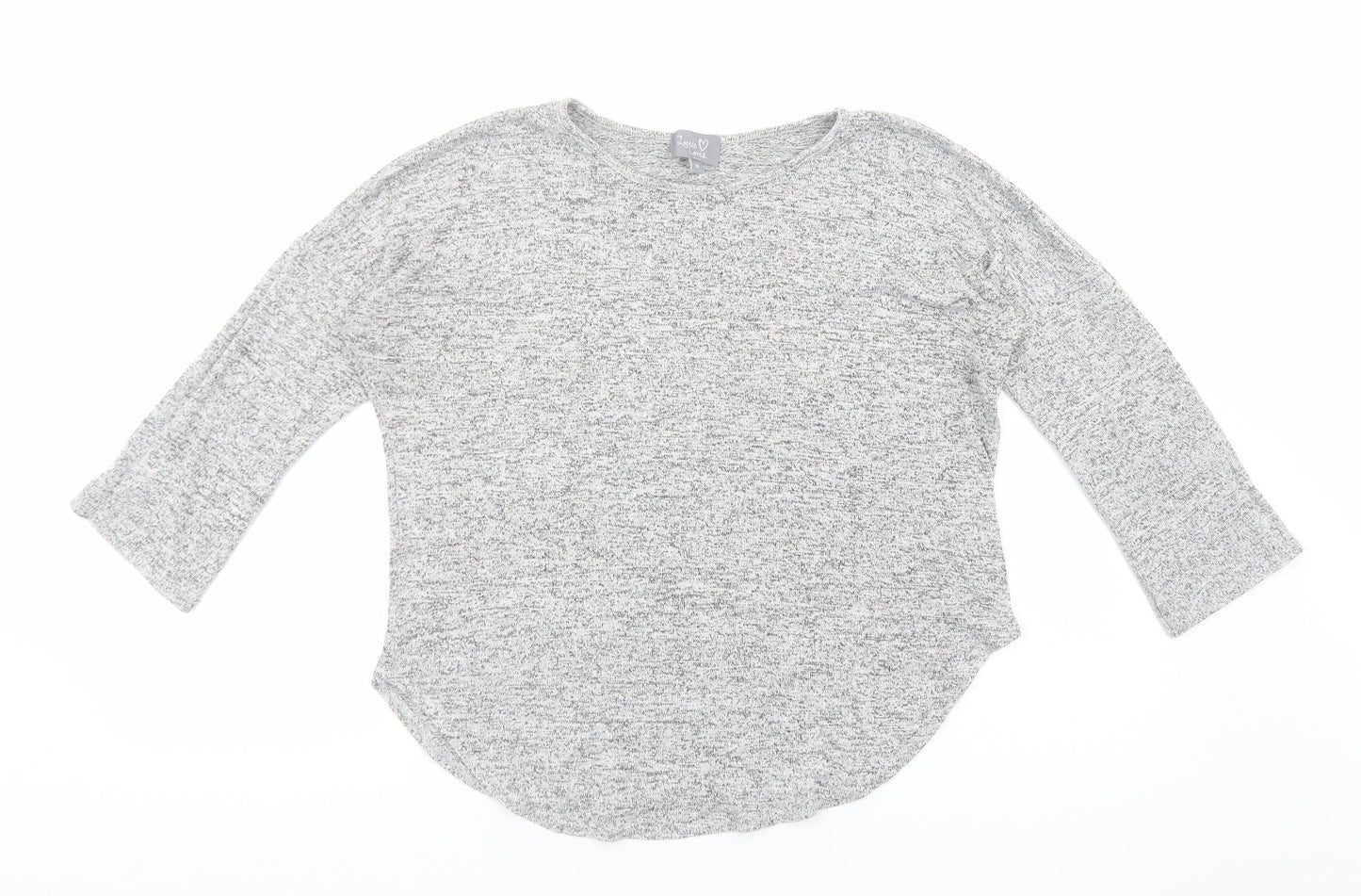 Lottie Loves Womens Grey Viscose Basic Blouse Size S Scoop Neck