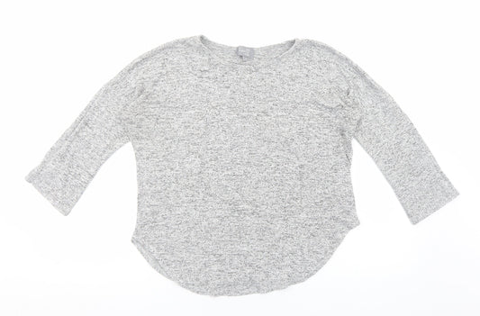 Lottie Loves Womens Grey Viscose Basic Blouse Size S Scoop Neck
