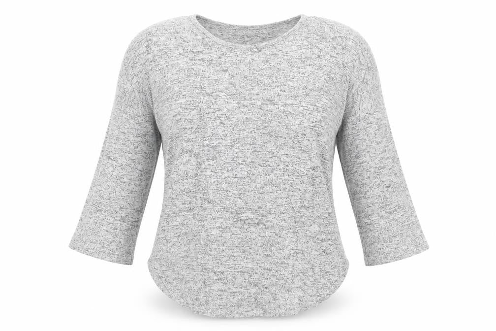 Lottie Loves Womens Grey Viscose Basic Blouse Size S Scoop Neck
