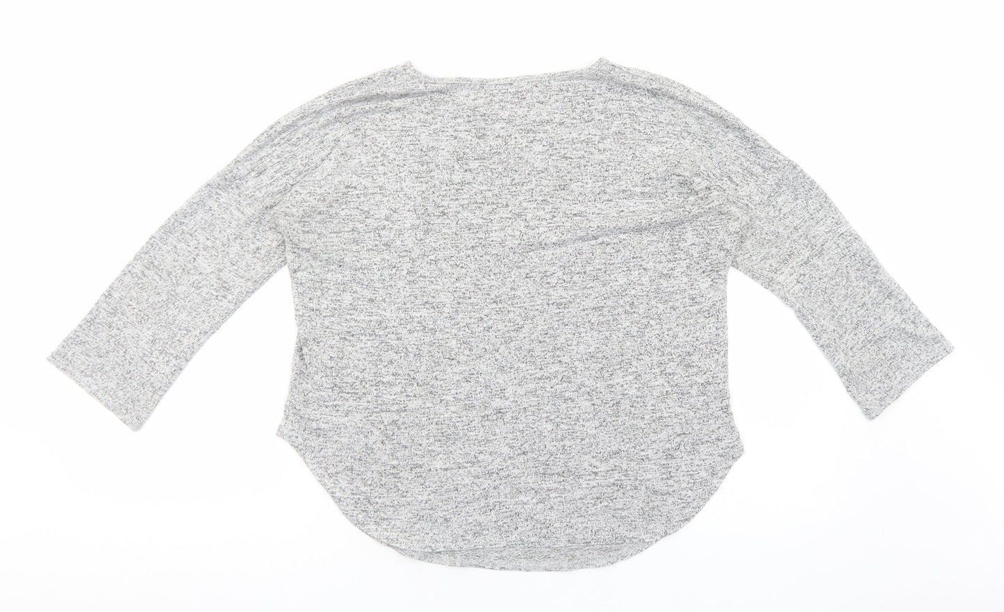 Lottie Loves Womens Grey Viscose Basic Blouse Size S Scoop Neck