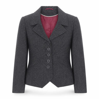Next Womens Grey Cotton Jacket Blazer Size 8