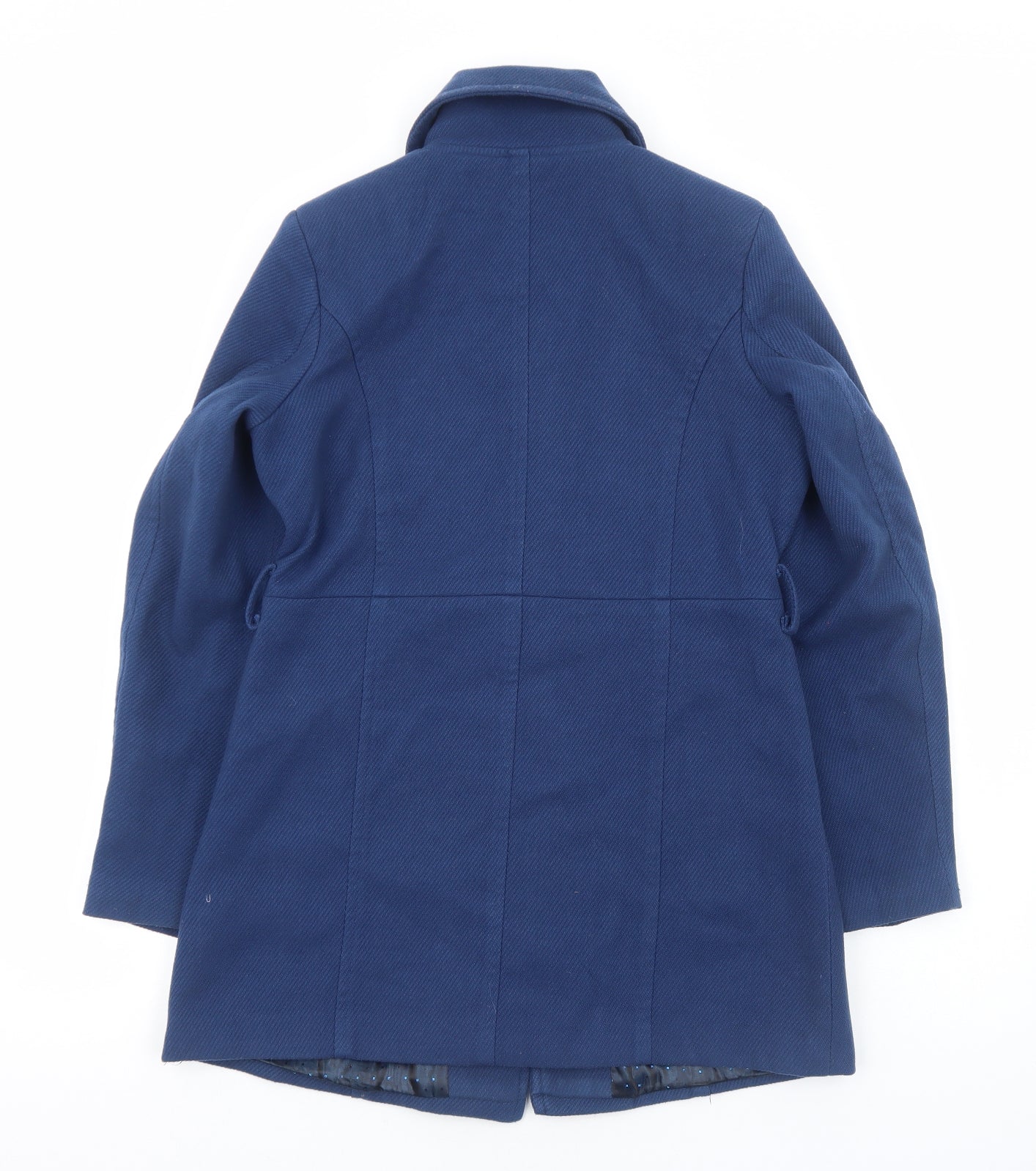 Oner Womens Blue Pea Coat Coat Size L Button