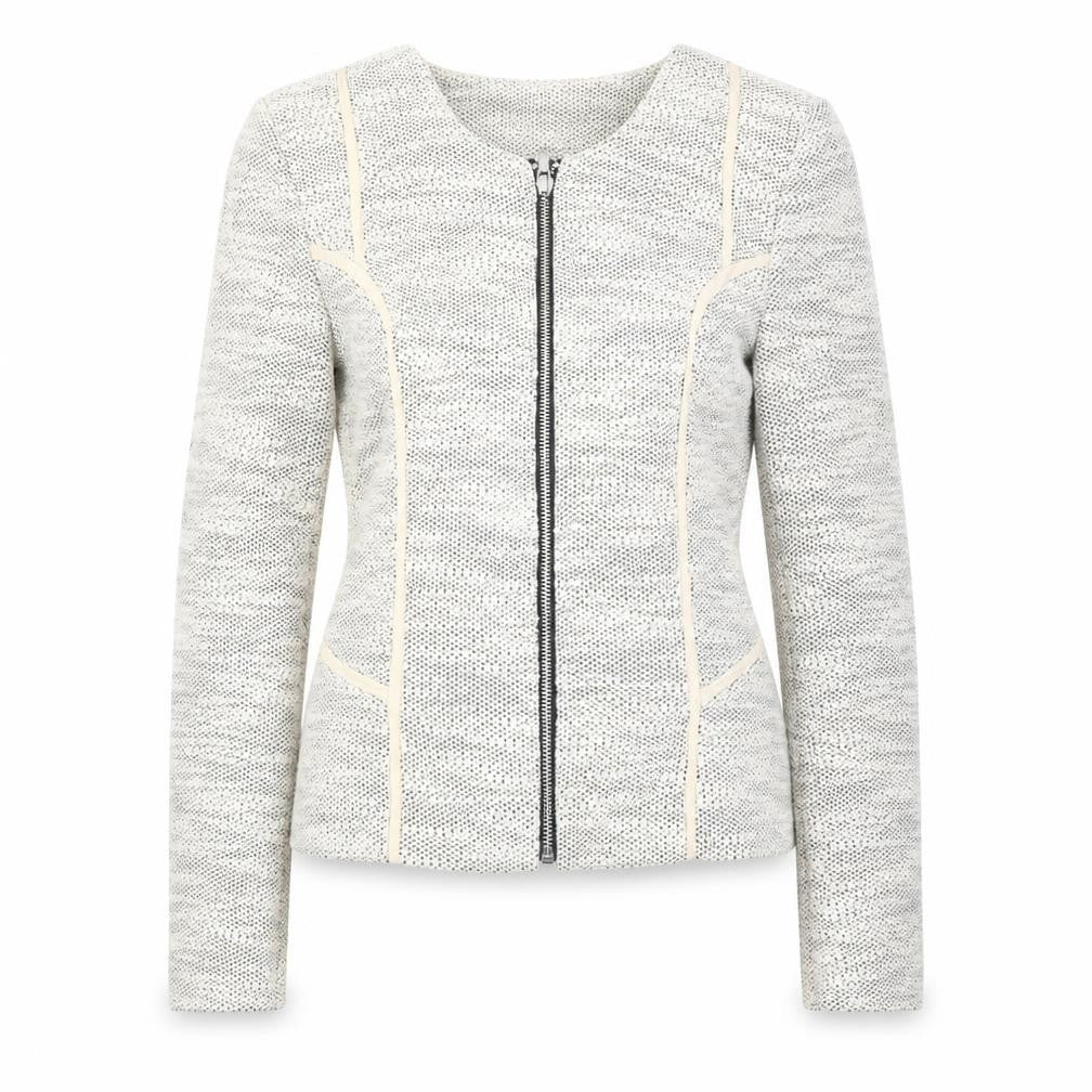 H&M Womens Ivory Geometric Jacket Size 8 Zip