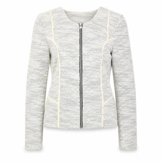 H&M Womens Ivory Geometric Jacket Size 8 Zip