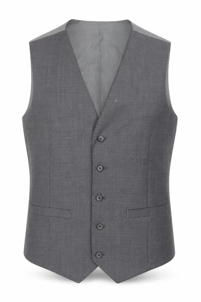 Marks & Spencer Mens Grey Polyester Jacket Suit Waistcoat Size M Regular