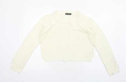 Select Womens Ivory Round Neck Polyester Pullover Jumper Size 16