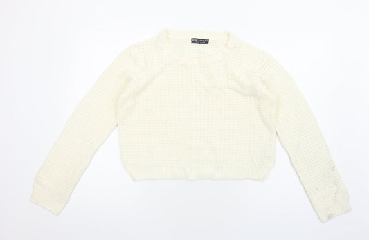 Select Womens Ivory Round Neck Polyester Pullover Jumper Size 16