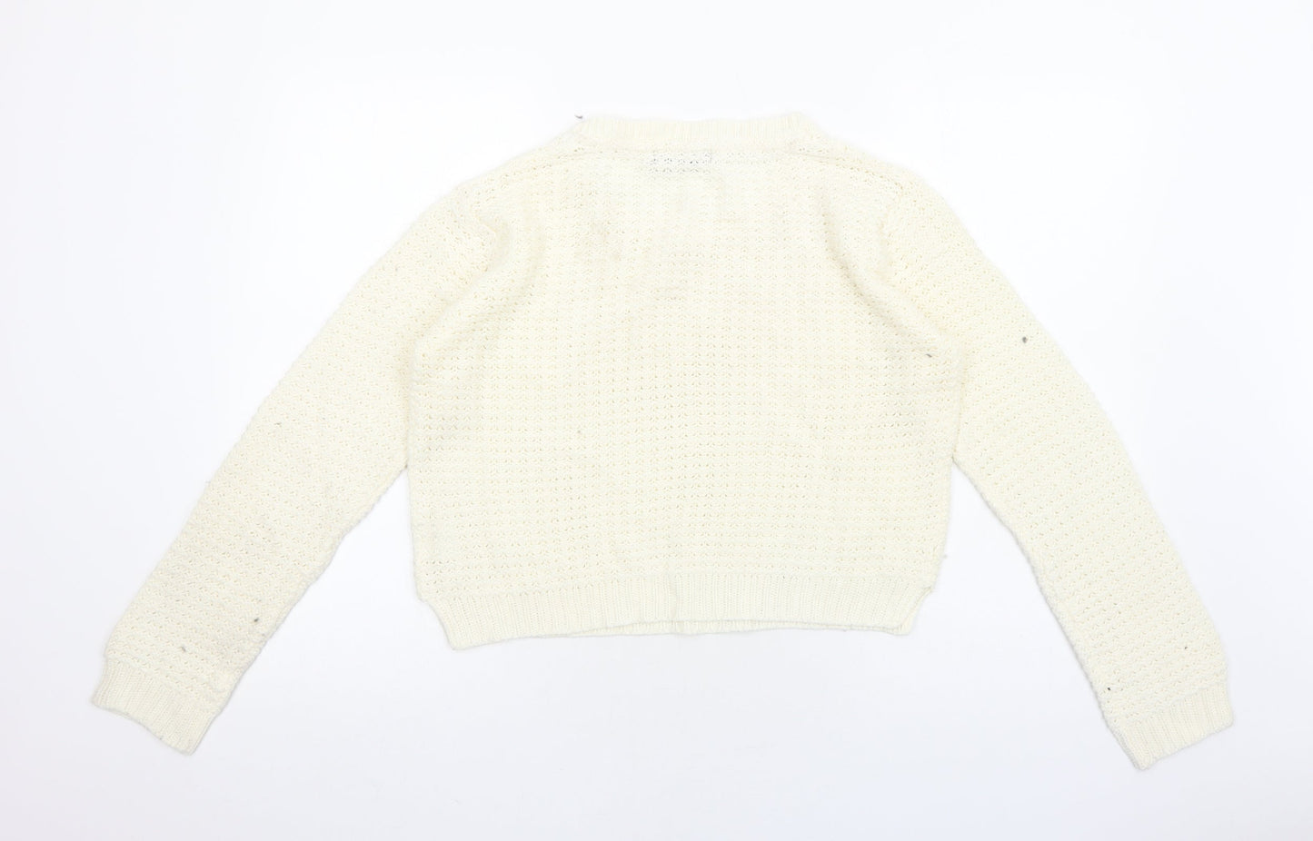 Select Womens Ivory Round Neck Polyester Pullover Jumper Size 16
