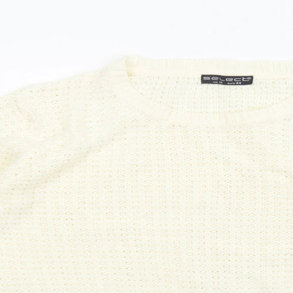 Select Womens Ivory Round Neck Polyester Pullover Jumper Size 16