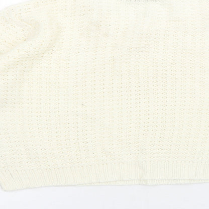Select Womens Ivory Round Neck Polyester Pullover Jumper Size 16