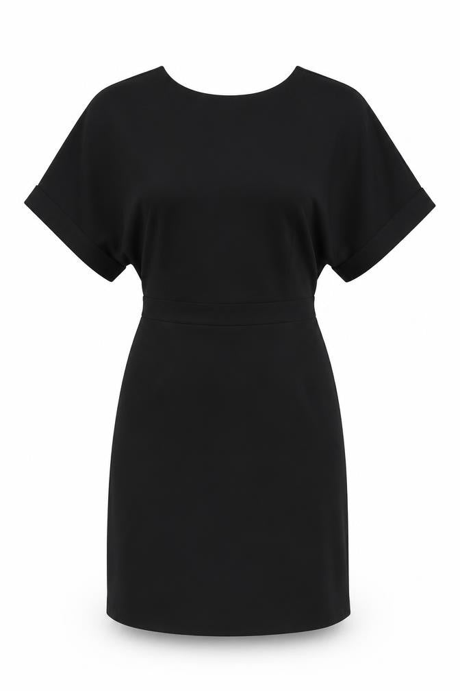 ASOS Womens Black Polyester A-Line Size 8 Scoop Neck Zip
