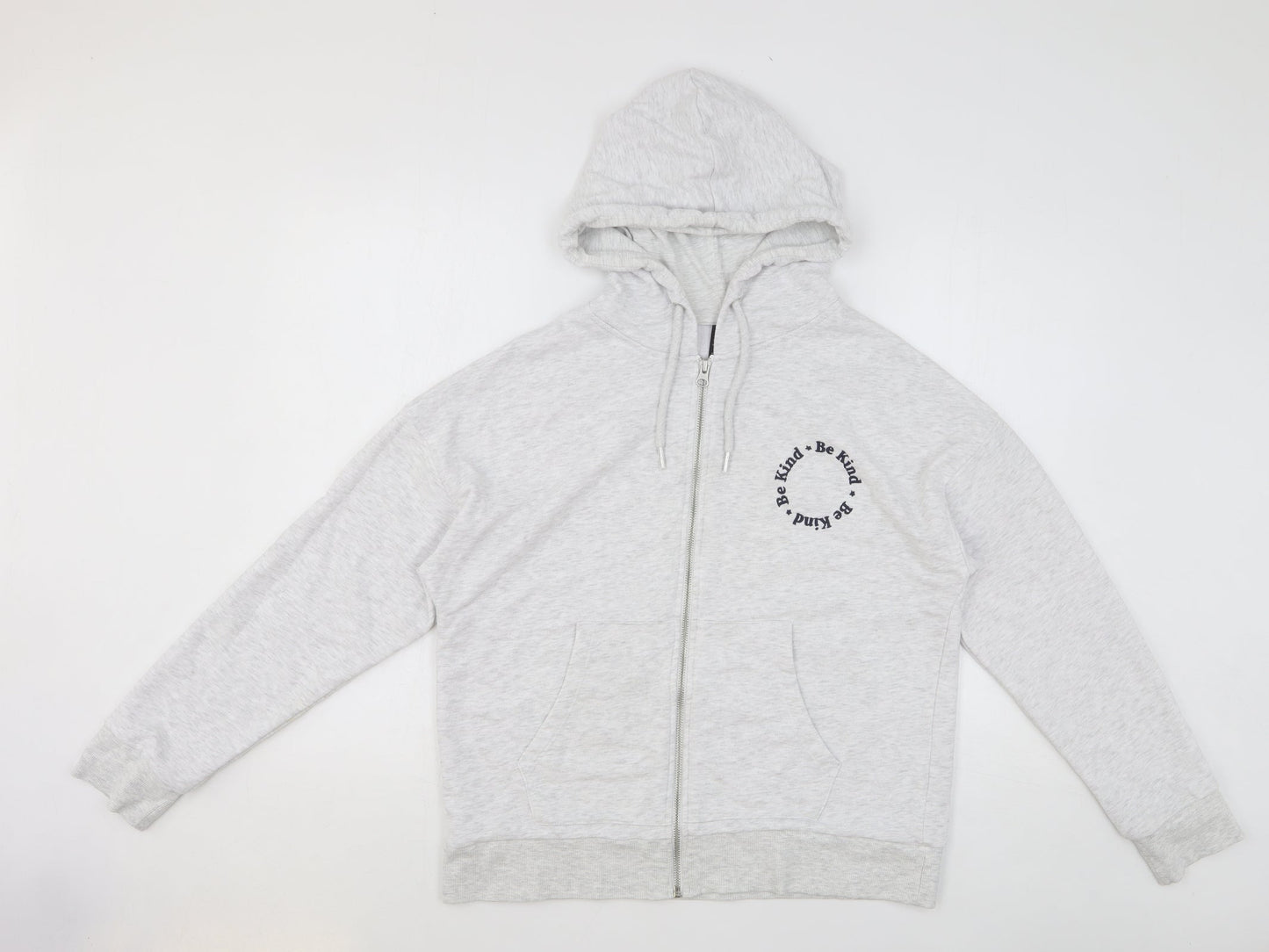 Nobody's Child Womens Grey Cotton Full Zip Hoodie Size S Zip - Be Kind