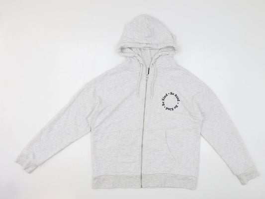 Nobody's Child Womens Grey Cotton Full Zip Hoodie Size S Zip - Be Kind
