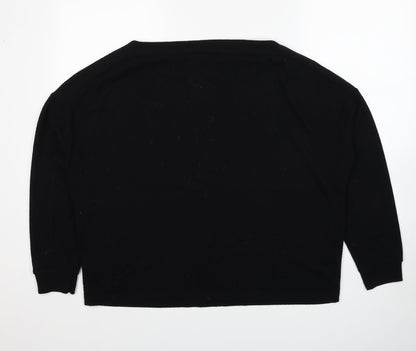 Dorothy Perkins Womens Black Round Neck Polyester Pullover Jumper Size 14