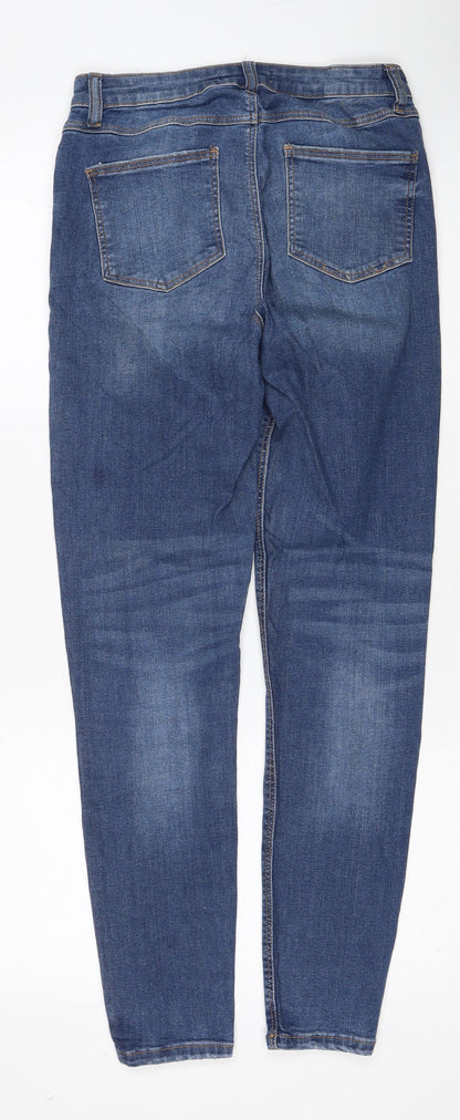 Denim & Co. Womens Blue Cotton Straight Jeans Size 10 Regular Zip