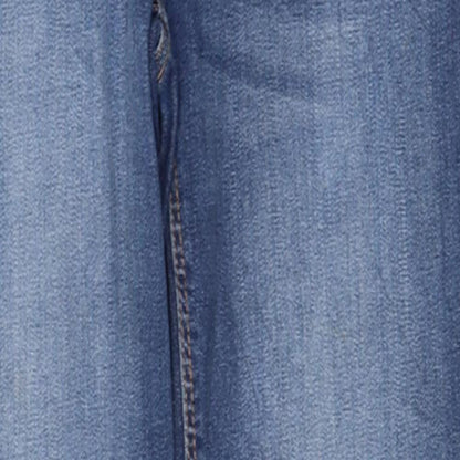 Denim & Co. Womens Blue Cotton Straight Jeans Size 10 Regular Zip