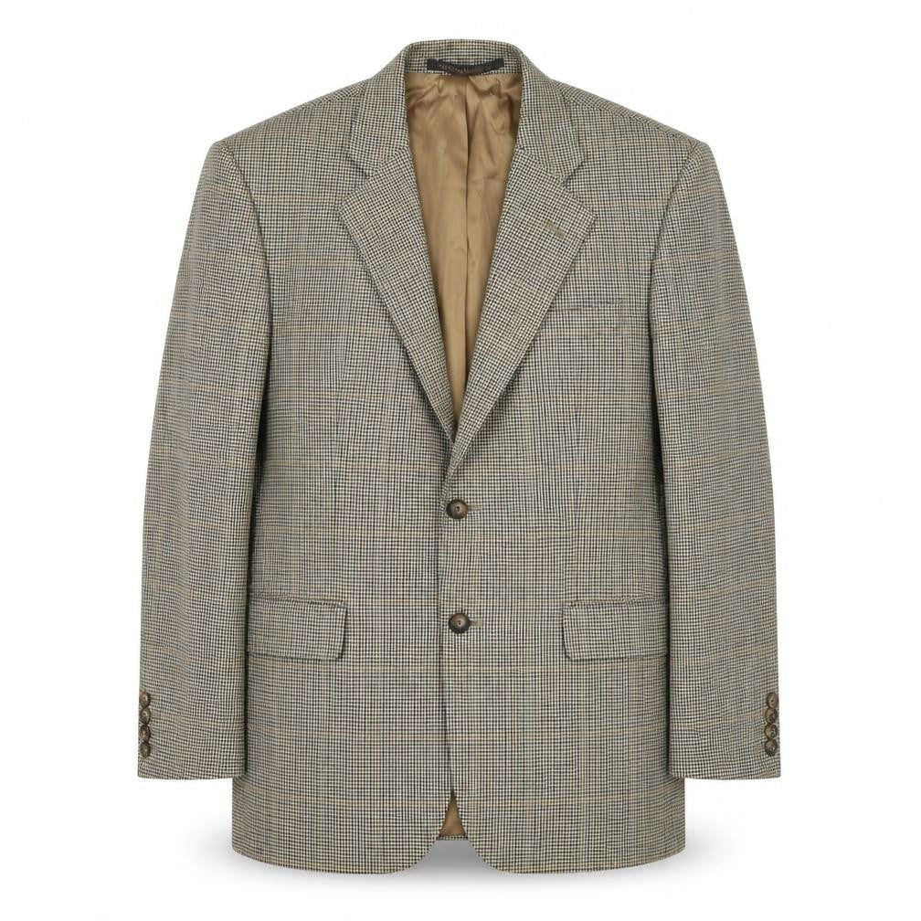 Marks & Spencer Mens Brown Plaid Wool Jacket Blazer Size 40 Regular