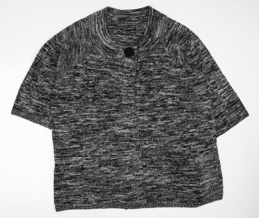 Jeffrey & Paula Womens Black Round Neck Acrylic Cardigan Jumper Size 16