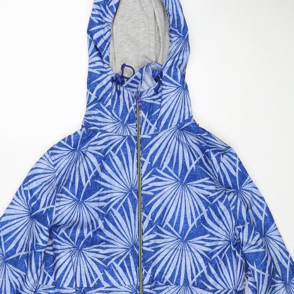 Marks & Spencer Womens Blue Geometric Jacket Size S Zip