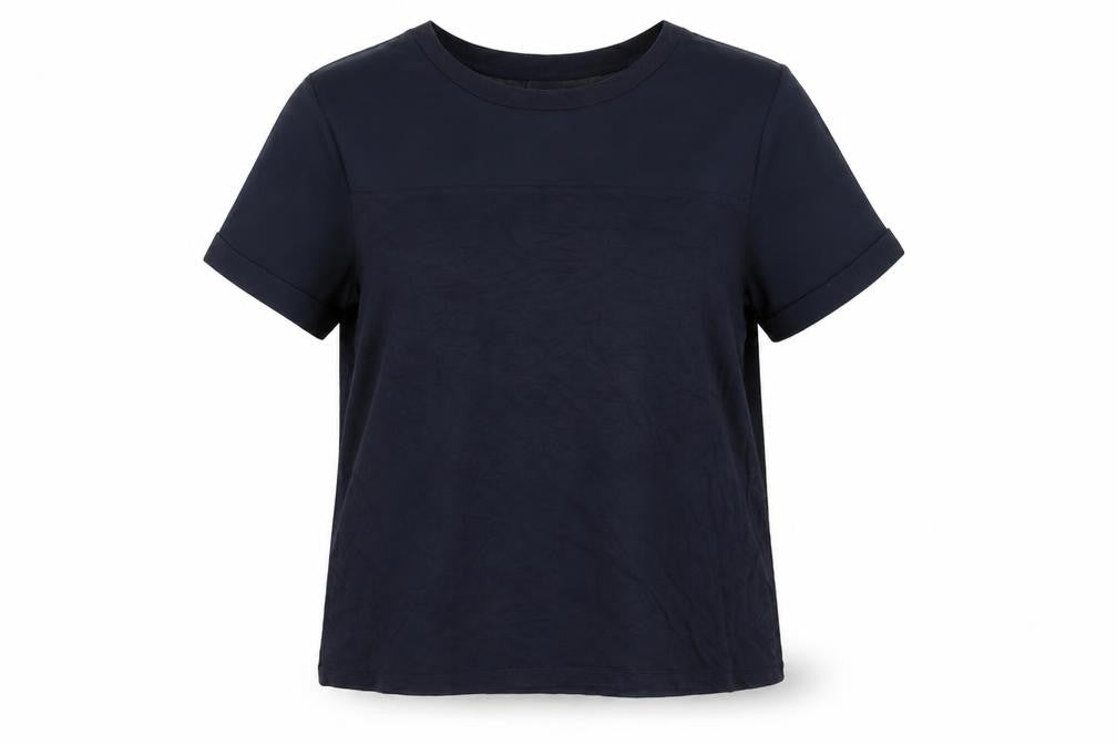 Warehouse Womens Blue Viscose Basic T-Shirt Size 14 Round Neck