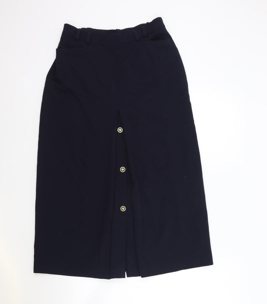Hammerschmid Womens Blue Polyester Straight & Pencil Skirt Size 10 Zip
