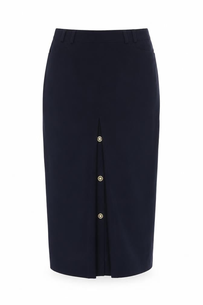 Hammerschmid Womens Blue Polyester Straight & Pencil Skirt Size 10 Zip