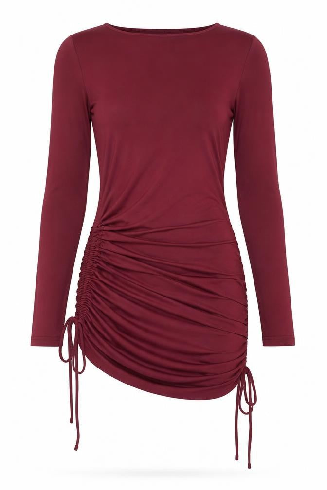 Meshki Womens Purple Polyester Bodycon Size XS Round Neck Pullover