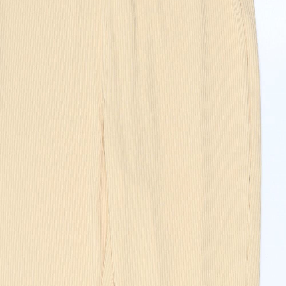 Preworn Womens Beige Polyester Trousers Size XL Regular