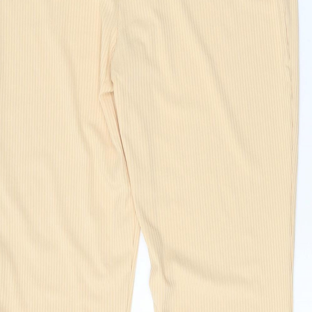 Preworn Womens Beige Polyester Trousers Size XL Regular