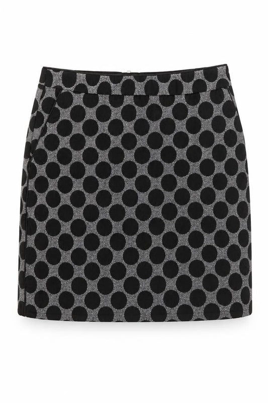 Oasis Womens Black Polka Dot Cotton Straight & Pencil Skirt Size 10 Zip