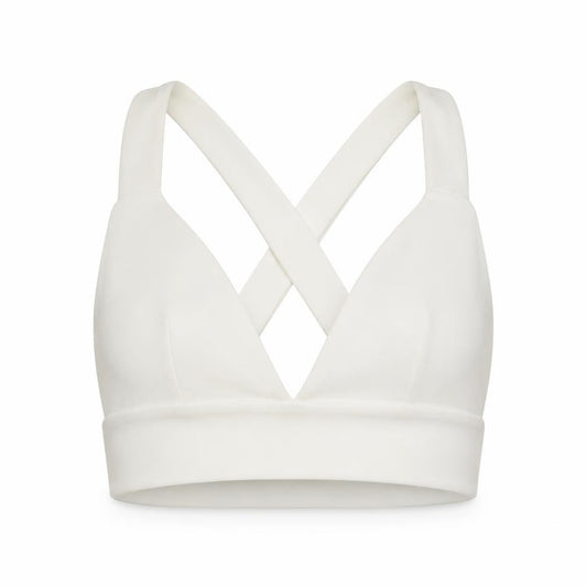PRETTYLITTLETHING Womens White Polyester Cropped Tank Size 4 V-Neck