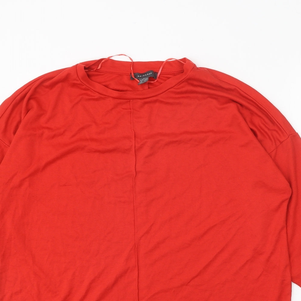 Primark Womens Red Round Neck Polyester Pullover Jumper Size 14