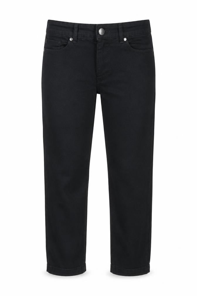 Phase Eight Womens Black Cotton Straight Jeans Size 30 in Regular Zip