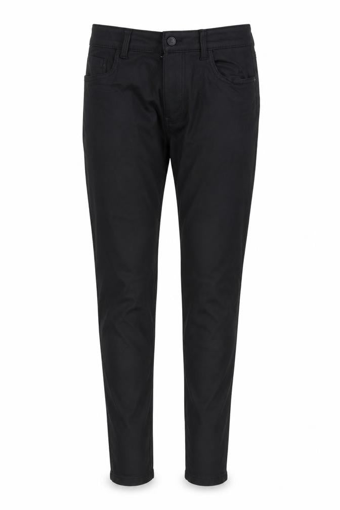 New Look Womens Black Herringbone Viscose Trousers Size 12 Regular Zip