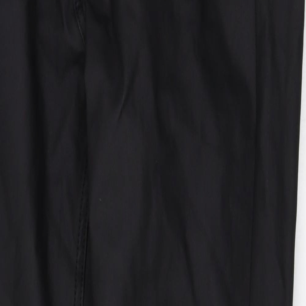New Look Womens Black Herringbone Viscose Trousers Size 12 Regular Zip