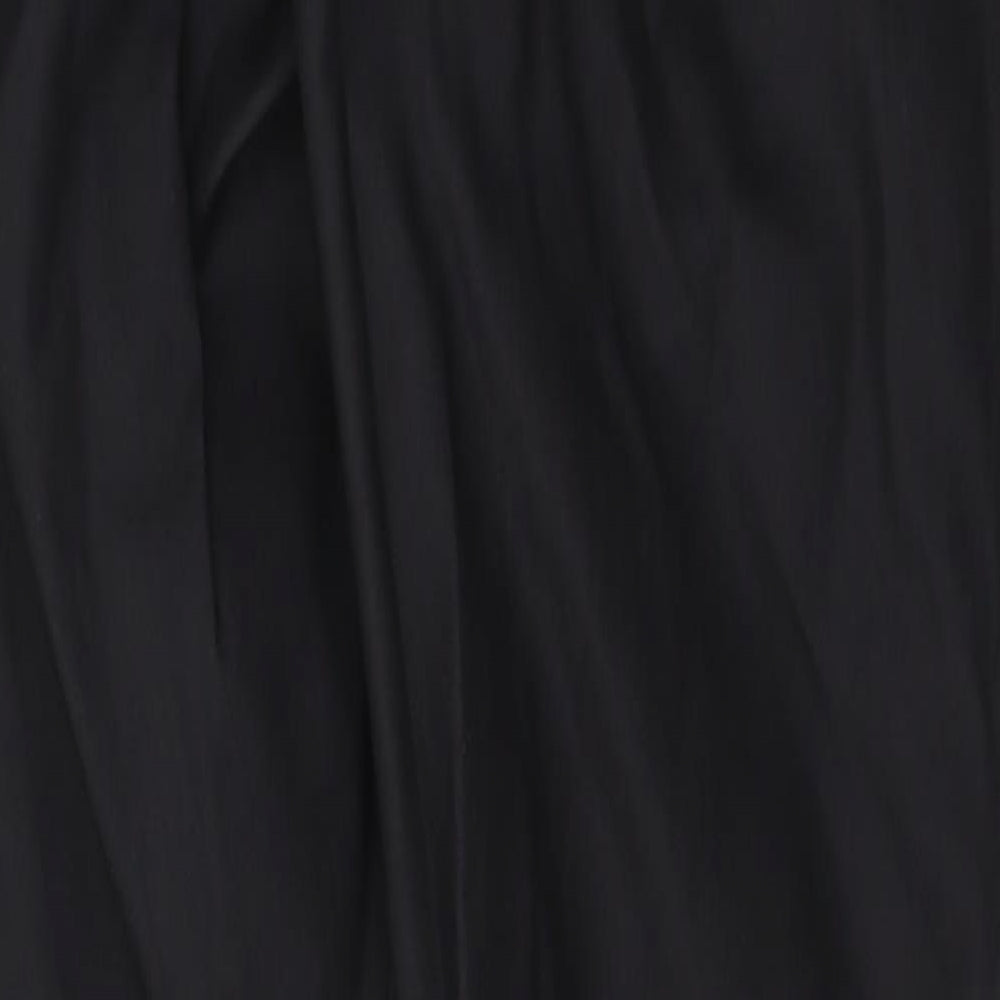 New Look Womens Black Herringbone Viscose Trousers Size 12 Regular Zip