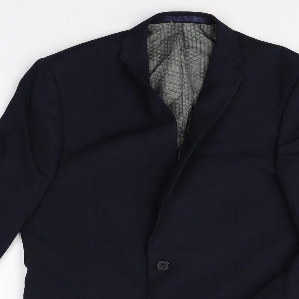limehaus Mens Black Polyester Jacket Blazer Size 40 Regular
