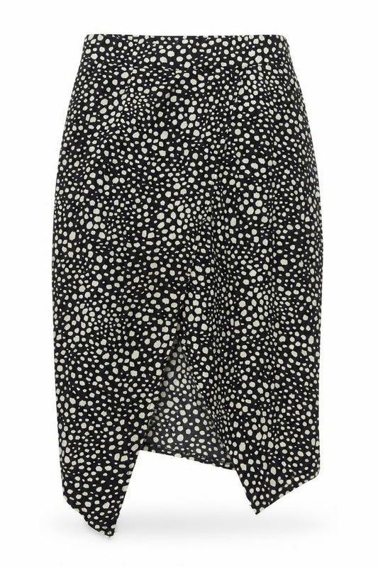 Missguided Womens Black Animal Print Polyester Wrap Skirt Size 8 Zip - Asymmetric