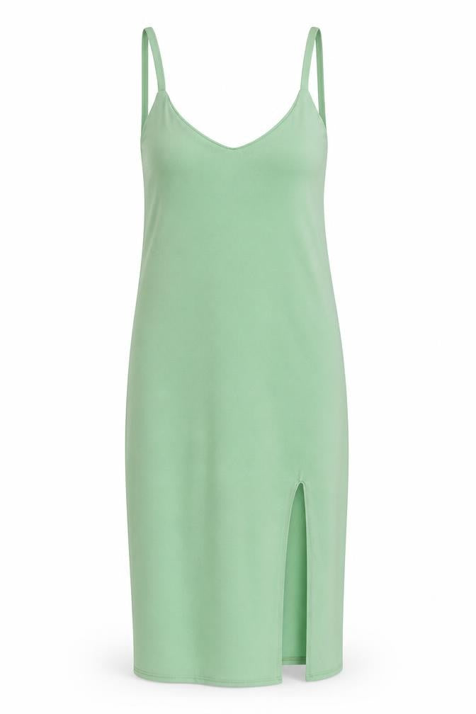 I SAW IT FIRST Womens Green Polyester Tank Dress Size 14 V-Neck Pullover