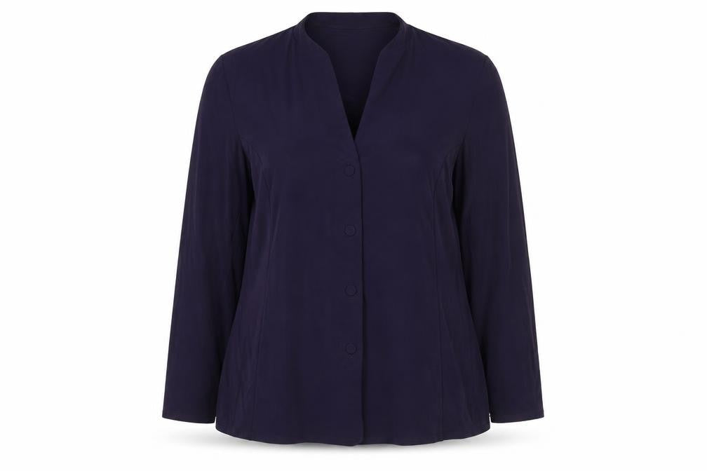 David Neiper Womens Purple Acetate Basic Button-Up Size 16 V-Neck