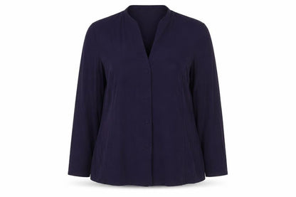 David Neiper Womens Purple Acetate Basic Button-Up Size 16 V-Neck