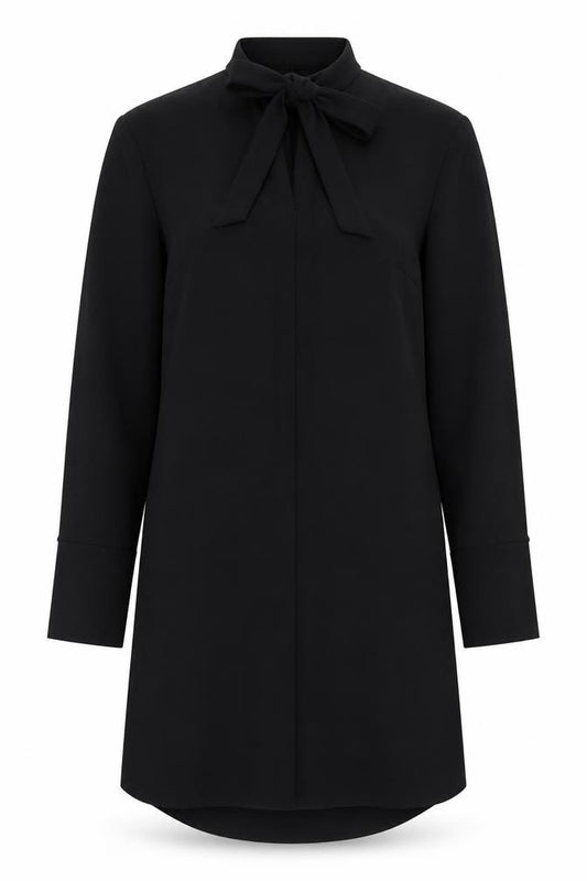 Marks and Spencer Womens Black Polyester A-Line Size 10 Mock Neck Tie